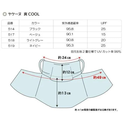 【YAKeNU】 ヤケーヌ 爽COOL ”Black” ※ネコポス可