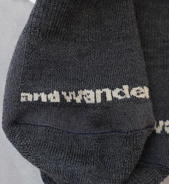 【and wander】アンドワンダー wool short socks "3Color" ※ネコポス可