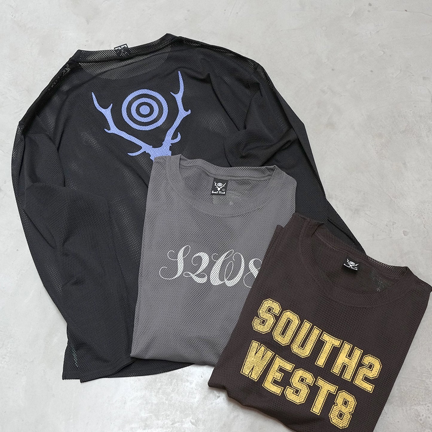 【South2 West8】サウスツーウエストエイト men's L/S Crew Neck Shirt - Knit Mesh/S2W8 "3Color" ※ネコポス可
