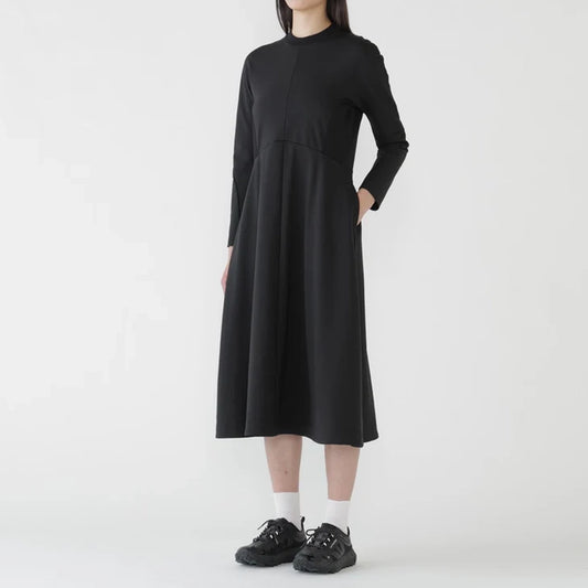【and wander】アンドワンダー women's back pile dress "Black"
