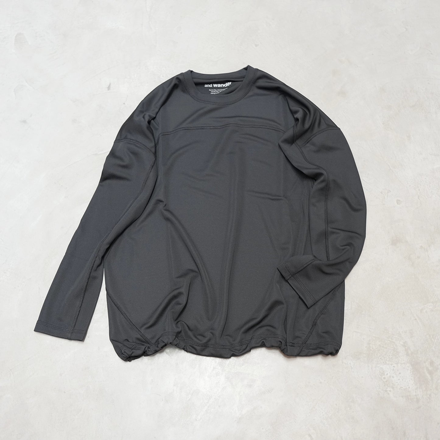 【and wander】アンドワンダー women's dry jersey LS T "Black" ※ネコポス可