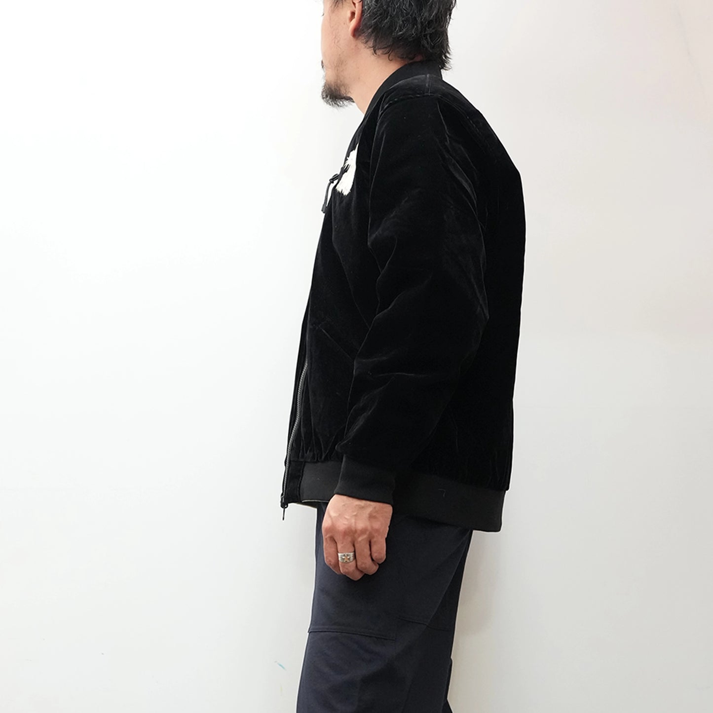 【TAION】タイオン unisex Japan Special Reversible Sukajan Down Jacket "Black×Silver×Beige"