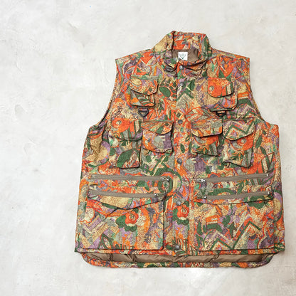 【South2 West8】サウスツーウエストエイト men's Multi-Pocket	Zipped Padding Vest-Cotton Ripstop/Printed "EZO	Forest"
