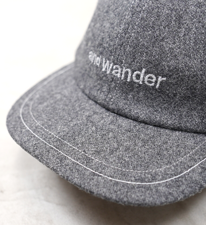 【and wander】アンドワンダー wool melton cap "2Color"