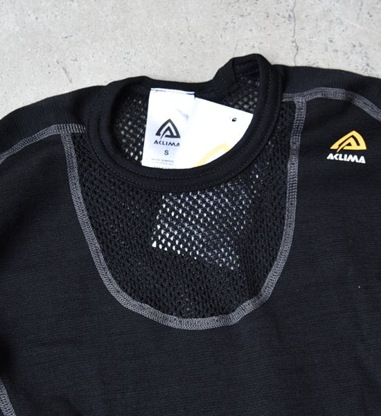 【ACLIMA】アクリマ women's Wool Net Crew Neck "Jet Black"