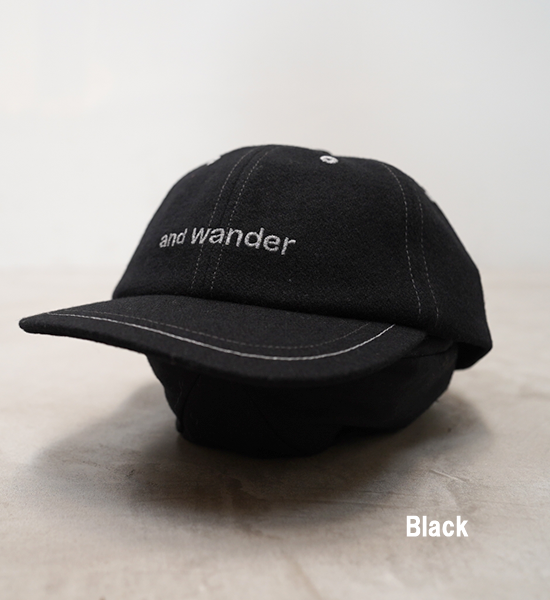 【and wander】アンドワンダー wool melton cap "2Color"