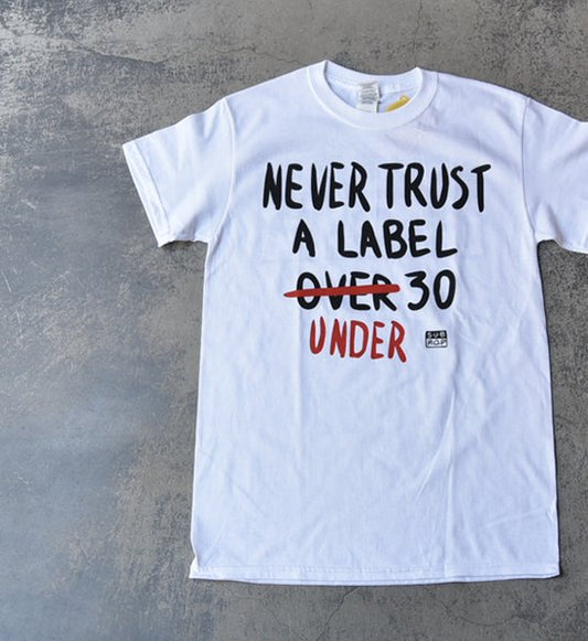 【SUB POP】サブポップ S/S Print Tee (NEVER TRUST) "White" ※ネコポス可