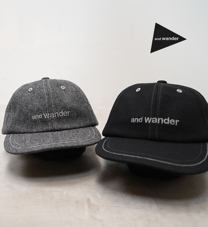 【and wander】アンドワンダー wool melton cap "2Color"