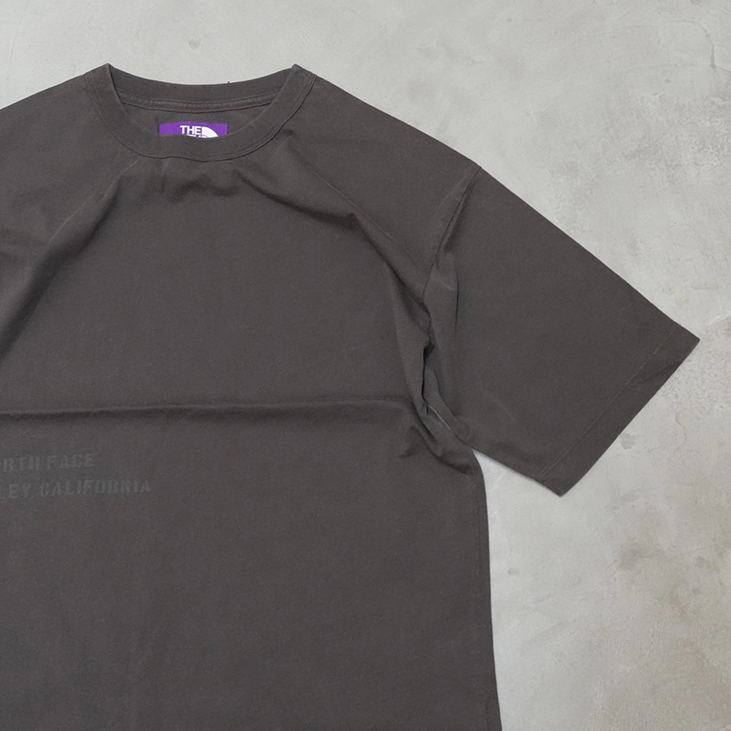 【THE NORTH FACE Purple Label】ノースフェイスパープルレーベル  women's Garment Dyed Lettered Field Tee "Charcoal" ※ネコポス可