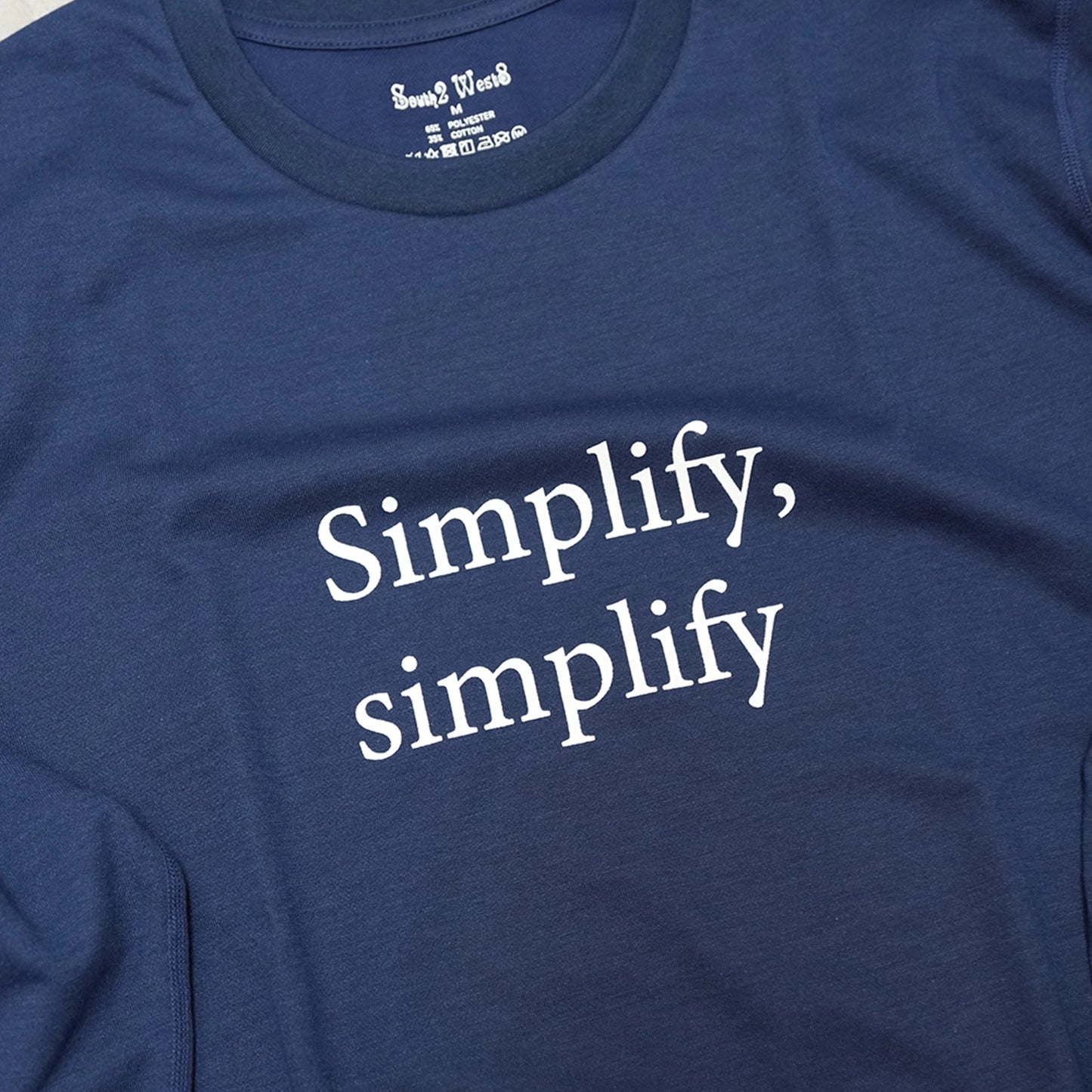 【South2 West8】サウスツーウエストエイト men's L/S Crew Neck Tee-Simplify, simplify "Navy" ※ネコポス可