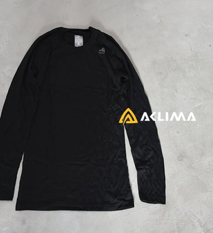 【ACLIMA】アクリマ women's Light Wool Crew Neck "Jet Black"