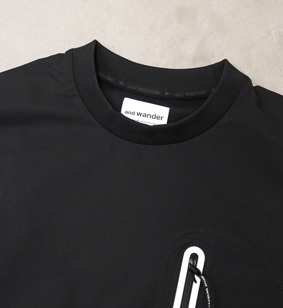 【and wander】アンドワンダー women's hybrid warm pocket LS T "Black"