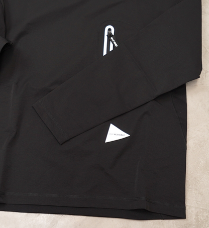 【and wander】アンドワンダー men's hybrid warm pocket LS T "Black"