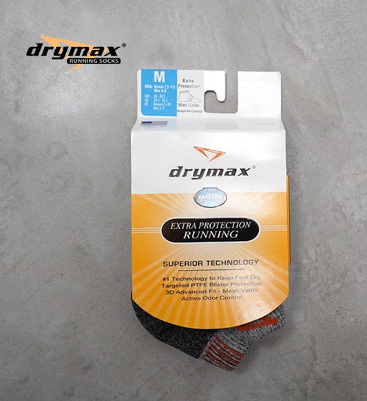 【drymax】ドライマックス Extra Protection Running Mini Crew "Heathered Gray×Graphite×Orange" ※ネコポス可