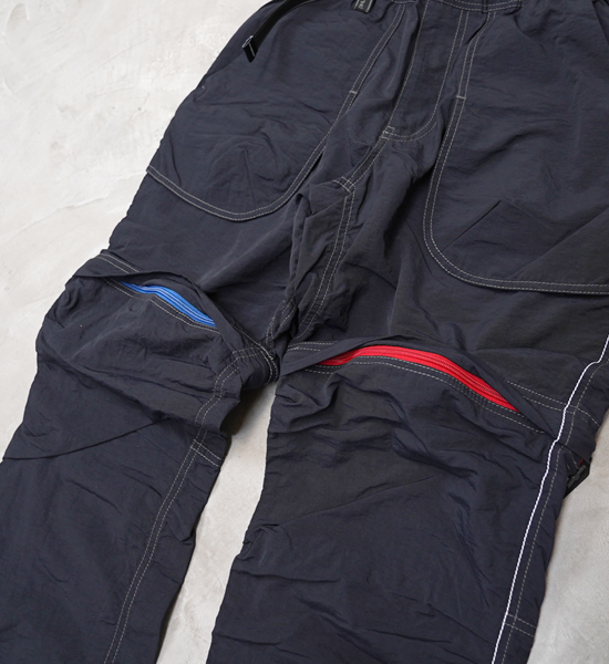 【and wander】アンドワンダー men's NY taffeta hiker 2way pants "Black"