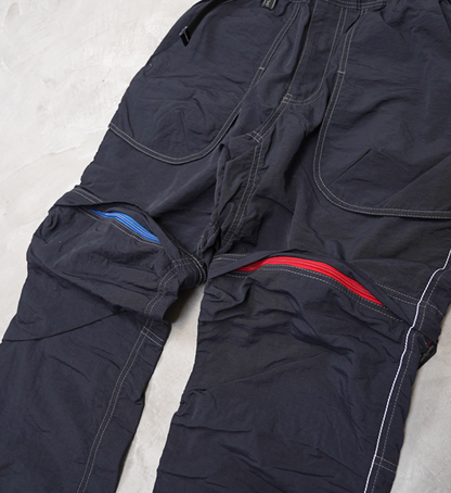 【and wander】アンドワンダー men's NY taffeta hiker 2way pants "Black"