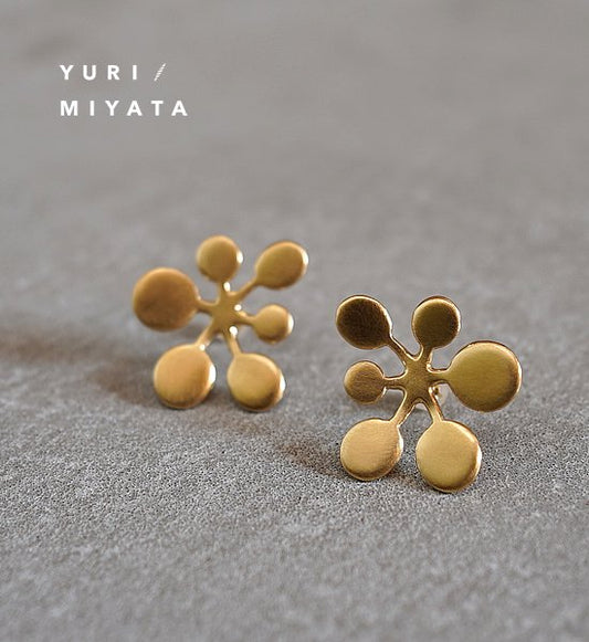 【YURI/MIYATA】ミヤタ ユリ Pierce Leaf /Circle L Gold 02 "Gold"