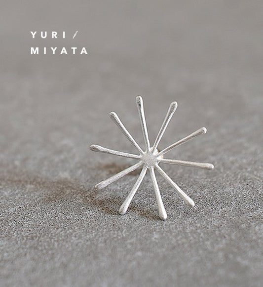 【YURI/MIYATA】ミヤタ ユリ Pierce Leaf /Line L silver "Silver"