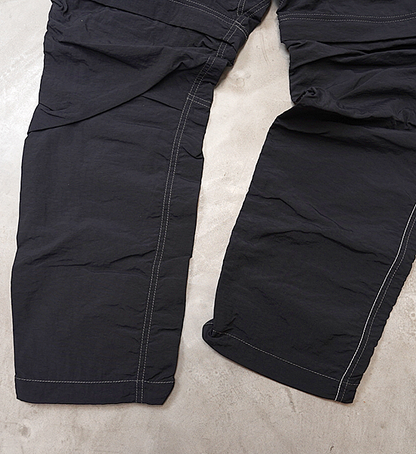 【and wander】アンドワンダー men's NY taffeta hiker 2way pants "Black"