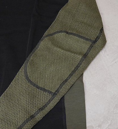 【ACLIMA】アクリマ men's Woolnet Hybrid Crew Neck "Jet Black×Olive Night×Dill"