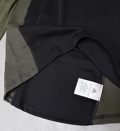 【ACLIMA】アクリマ men's Woolnet Hybrid Crew Neck "Jet Black×Olive Night×Dill"