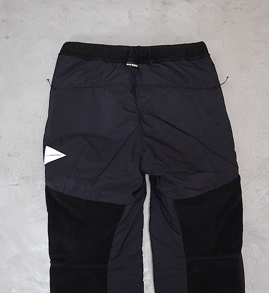 ★30%off 【and wander】アンドワンダー men's top fleece pants "Black"