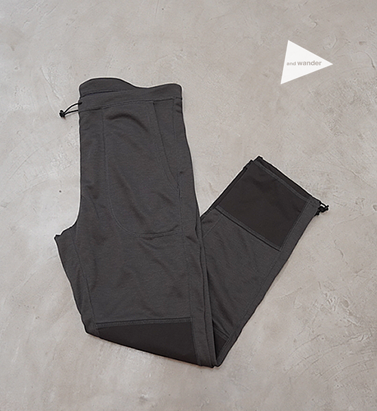 【and wander】アンドワンダー men's power dry jersey tights "2Color"