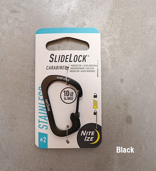 【NITE IZE】ナイトアイズ Slidelock Carabiner Stainless ♯2 "2Color" ※ネコポス可