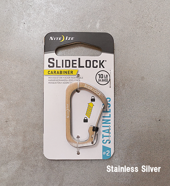 【NITE IZE】ナイトアイズ Slidelock Carabiner Stainless ♯2 "2Color" ※ネコポス可