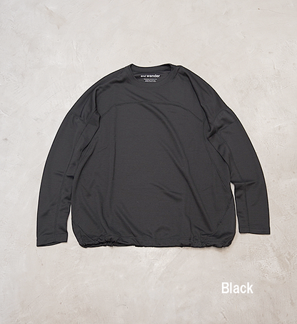 【and wander】アンドワンダー women's power dry jersey LS T "3Color"