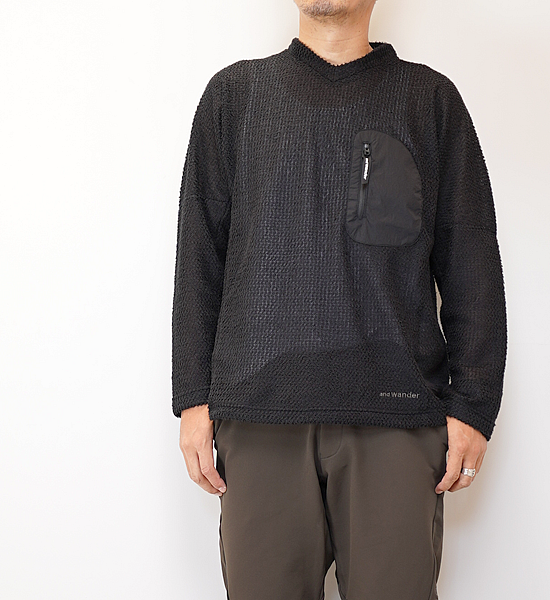 ★30%off 【and wander】アンドワンダー men's alpha direct pullover "2Color"