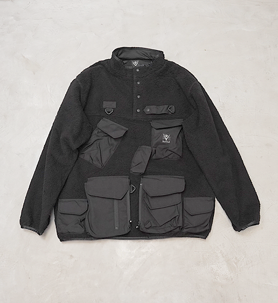 ★30%off【South2 West8】サウスツーウエストエイト Tenkara Trout Pullover Jacket-Poly Fleece "Black"