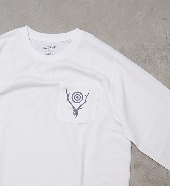 ★30%off【South2 West8】サウスツーウエストエイト L/S Round Pocket Tee-Circle Horn "3Color"