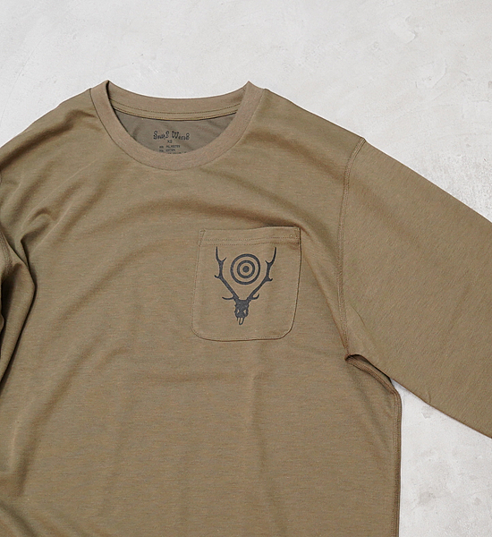 ★30%off【South2 West8】サウスツーウエストエイト L/S Round Pocket Tee-Circle Horn "3Color"