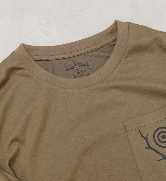 ★30%off【South2 West8】サウスツーウエストエイト L/S Round Pocket Tee-Circle Horn "3Color"