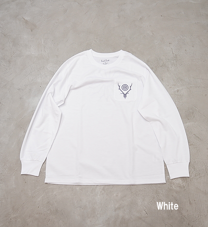 ★30%off【South2 West8】サウスツーウエストエイト L/S Round Pocket Tee-Circle Horn "3Color"