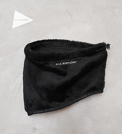 【and wander】アンドワンダー high loft fleece neck warmer "Black" ※ネコポス可