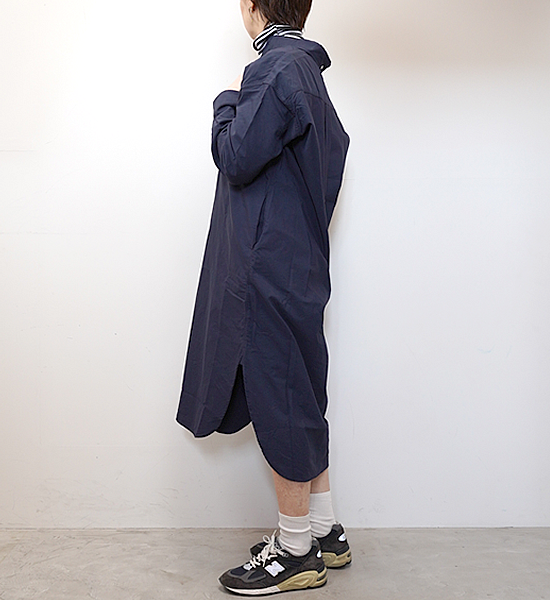 【nanamica】ナナミカ women's Button Down Wind Shirt Dress "Navy"