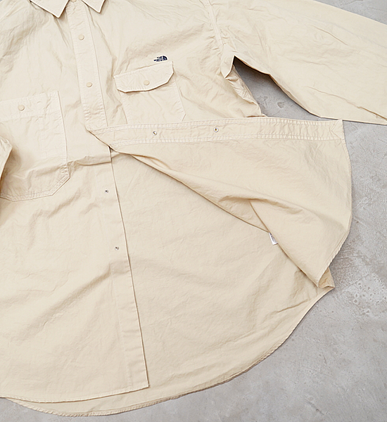 【THE NORTH FACE PURPLE LABEL】ノースフェイスパープルレーベル men's Lightweight Twill Big Work Shirt "Sand Beige"