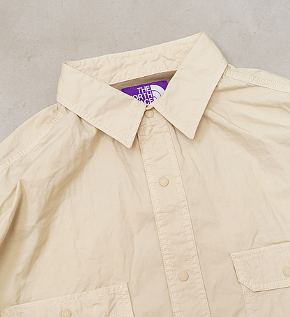 【THE NORTH FACE PURPLE LABEL】ノースフェイスパープルレーベル men's Lightweight Twill Big Work Shirt "Sand Beige"