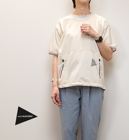 【and wander】アンドワンダー women's PERTEX wind T "2Color"