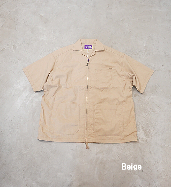【THE NORTH FACE PURPLE LABEL】ノースフェイスパープルレーベル men's Polyester Linen Field H/S Zip Shirt "2Color"