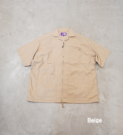【THE NORTH FACE PURPLE LABEL】ノースフェイスパープルレーベル men's Polyester Linen Field H/S Zip Shirt "2Color"