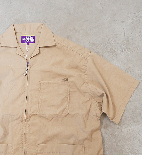 【THE NORTH FACE PURPLE LABEL】ノースフェイスパープルレーベル men's Polyester Linen Field H/S Zip Shirt "2Color"