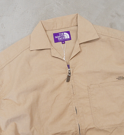 【THE NORTH FACE PURPLE LABEL】ノースフェイスパープルレーベル men's Polyester Linen Field H/S Zip Shirt "2Color"