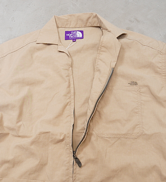 【THE NORTH FACE PURPLE LABEL】ノースフェイスパープルレーベル men's Polyester Linen Field H/S Zip Shirt "2Color"