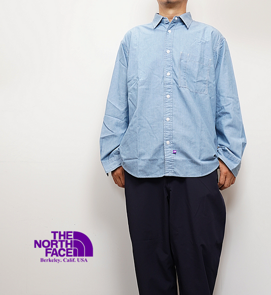 【THE NORTH FACE PURPLE LABEL】ノースフェイスパープルレーベル men's Regular Collar Chambray Field Shirt "Indigo Blue"