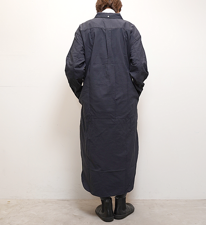 【nanamica】ナナミカ women's Button Down Wind Shirt Dress "Dark Navy"