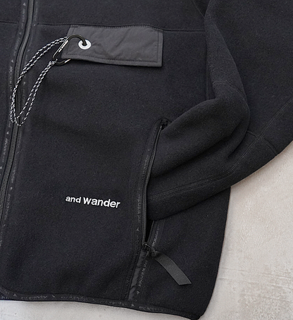 【and wander】アンドワンダー women's wool fleece cardigan "3Color"