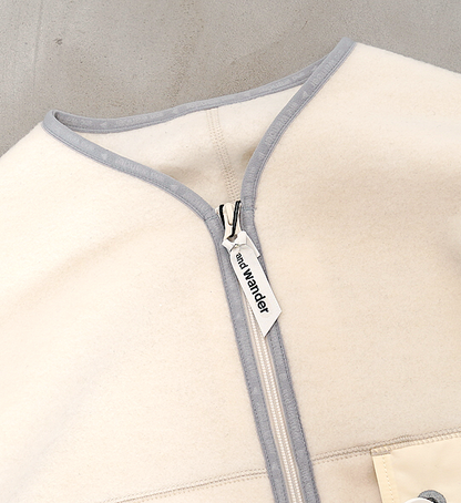 【and wander】アンドワンダー women's wool fleece cardigan "3Color"